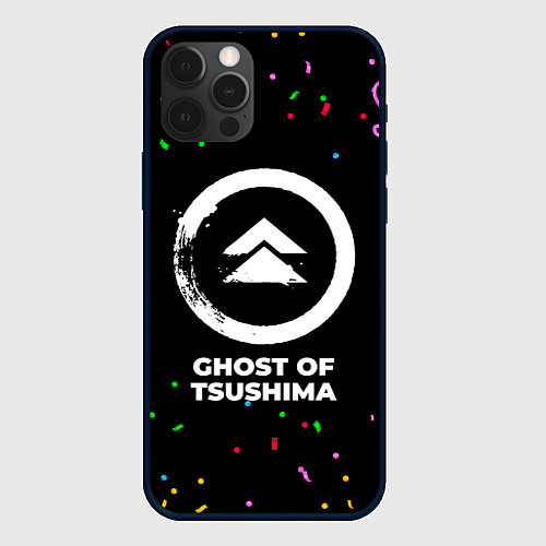 Чехол iPhone 12 Pro Max Ghost of Tsushima конфети / 3D-Черный – фото 1