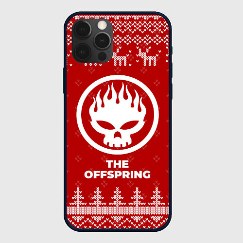 Чехол iPhone 12 Pro Max Новогодний The Offspring с оленями / 3D-Черный – фото 1