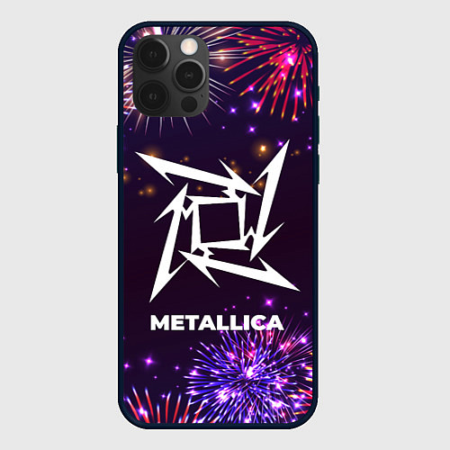Чехол iPhone 12 Pro Max Праздничный Metallica / 3D-Черный – фото 1