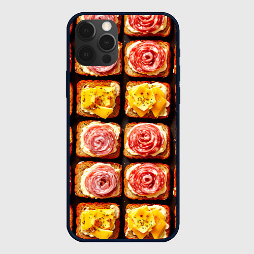 Чехол iPhone 12 Pro Max Бутерброды / 3D-Черный – фото 1