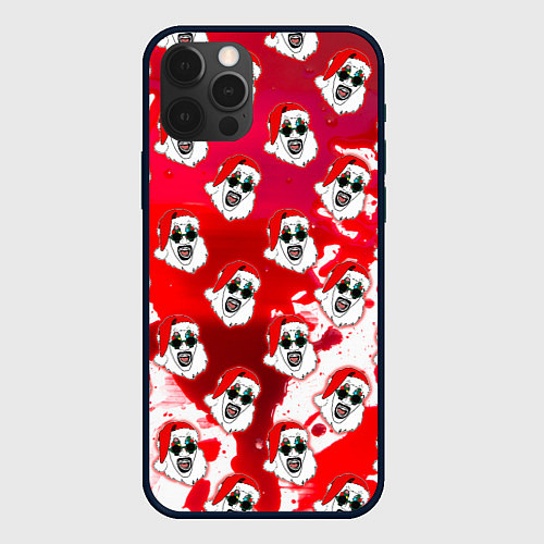 Чехол iPhone 12 Pro Max Funny Santa clown Art in blood / 3D-Черный – фото 1