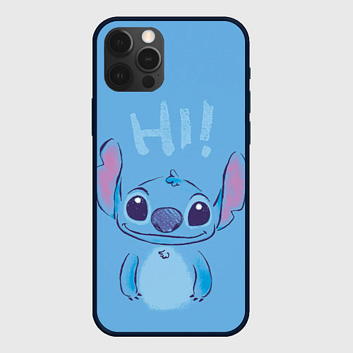 Чехол iPhone 12 Pro Max Stitch says hi / 3D-Черный – фото 1