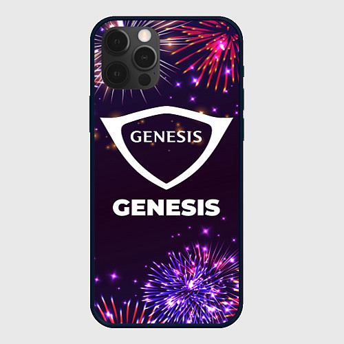 Чехол iPhone 12 Pro Max Праздничный Genesis / 3D-Черный – фото 1