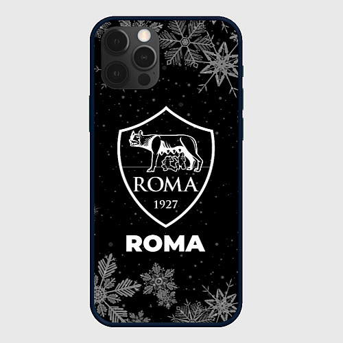 Чехол iPhone 12 Pro Max Снежный Roma / 3D-Черный – фото 1