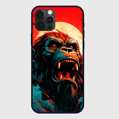 Чехол iPhone 12 Pro Max King Kong roar / 3D-Черный – фото 1