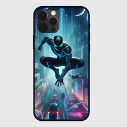 Чехол iPhone 12 Pro Max Spider-man in the neon metropolis