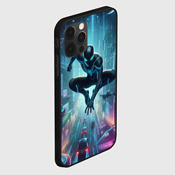 Чехол для iPhone 12 Pro Max Spider-man in the neon metropolis, цвет: 3D-черный — фото 2