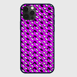 Чехол iPhone 12 Pro Max Чёрно-белые фигуры на розовом фоне