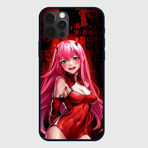 Чехол iPhone 12 Pro Max Zero Two anime sexy / 3D-Черный – фото 1