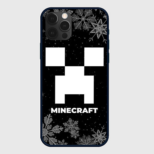 Чехол iPhone 12 Pro Max Снежный Minecraft / 3D-Черный – фото 1