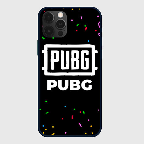 Чехол iPhone 12 Pro Max PUBG конфети / 3D-Черный – фото 1