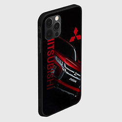 Чехол для iPhone 12 Pro Max Mitsubishi логотип, цвет: 3D-черный — фото 2