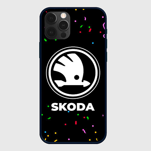 Чехол iPhone 12 Pro Max Skoda конфети / 3D-Черный – фото 1
