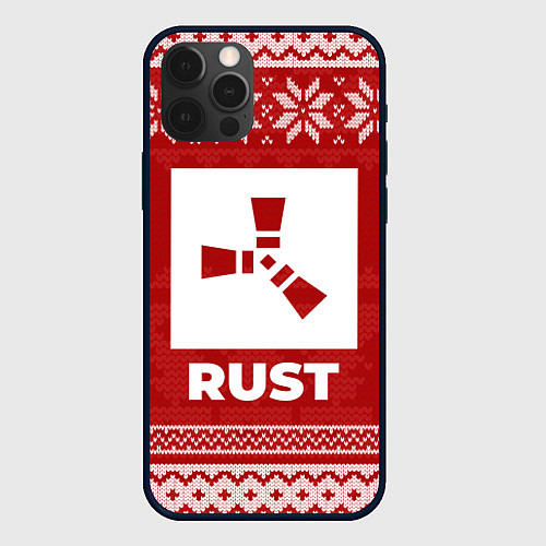 Чехол iPhone 12 Pro Max Новогодний Rust / 3D-Черный – фото 1