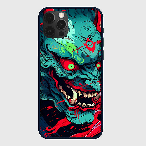 Чехол iPhone 12 Pro Max Хання - японский демон / 3D-Черный – фото 1