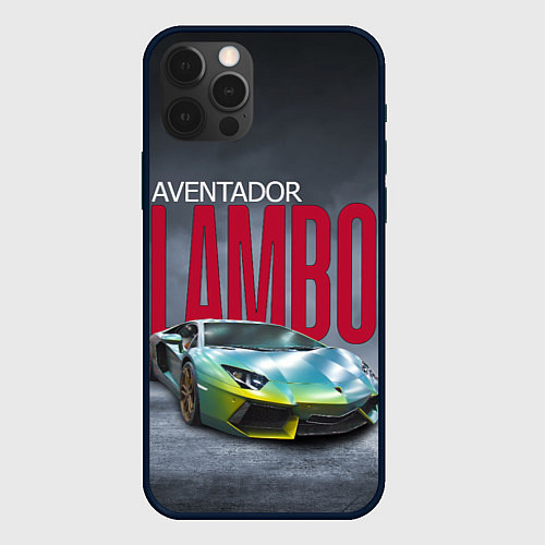 Чехол iPhone 12 Pro Max Итальянский суперкар Lambo Aventador / 3D-Черный – фото 1