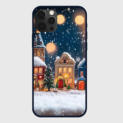 Чехол для iPhone 12 Pro Max Домики новогодние, цвет: 3D-черный