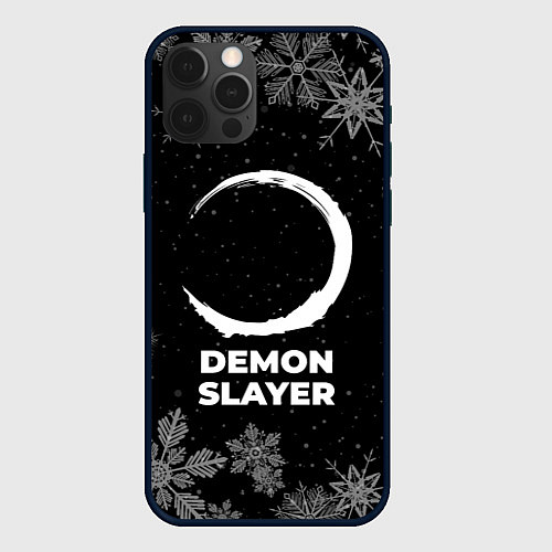 Чехол iPhone 12 Pro Max Снежный Demon Slayer / 3D-Черный – фото 1