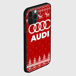 Чехол для iPhone 12 Pro Max Новогодний Audi с оленями, цвет: 3D-черный — фото 2