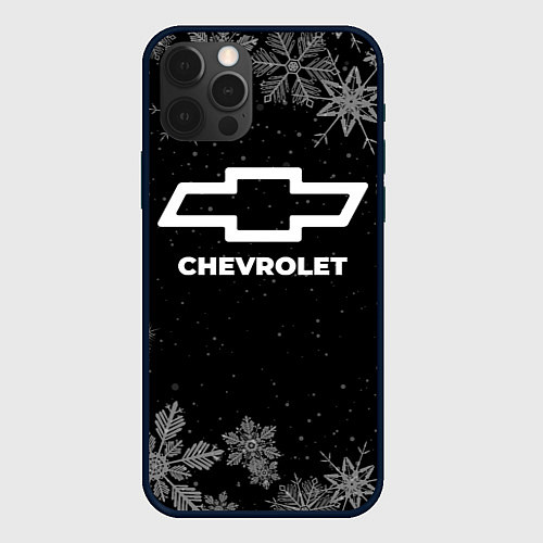 Чехол iPhone 12 Pro Max Снежный Chevrolet / 3D-Черный – фото 1