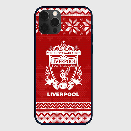 Чехол iPhone 12 Pro Max Новогодний Liverpool / 3D-Черный – фото 1