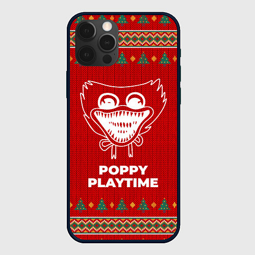 Чехол iPhone 12 Pro Max Poppy Playtime new year / 3D-Черный – фото 1
