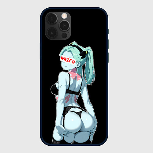 Чехол iPhone 12 Pro Max Rebecca waifu - Cyberpunk / 3D-Черный – фото 1