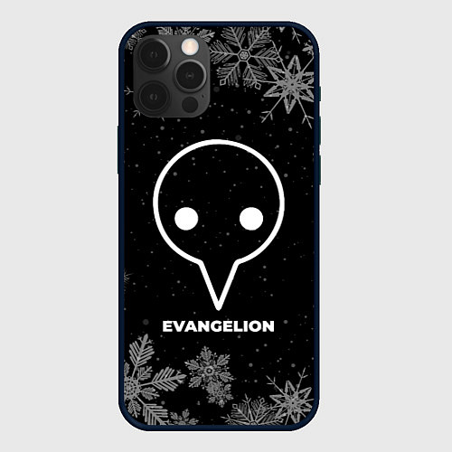 Чехол iPhone 12 Pro Max Снежный Evangelion / 3D-Черный – фото 1