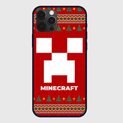 Чехол для iPhone 12 Pro Max Minecraft new year, цвет: 3D-черный