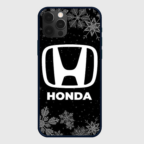 Чехол iPhone 12 Pro Max Снежный Honda / 3D-Черный – фото 1