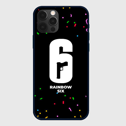 Чехол iPhone 12 Pro Max Rainbow Six конфети / 3D-Черный – фото 1