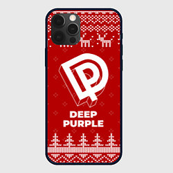 Чехол iPhone 12 Pro Max Новогодний Deep Purple с оленями