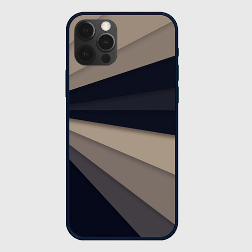 Чехол iPhone 12 Pro Max Фрактальные линии / 3D-Черный – фото 1