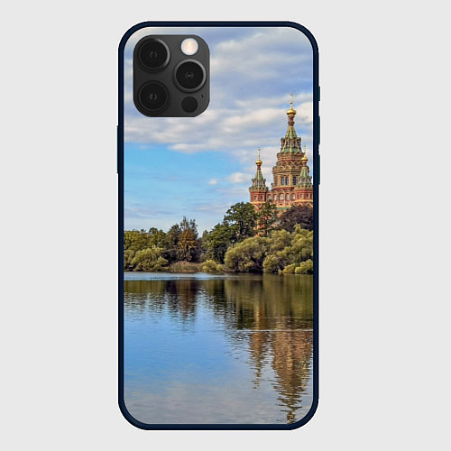 Чехол iPhone 12 Pro Max Собор святых апостолов Петра и Павла в Петергофе / 3D-Черный – фото 1