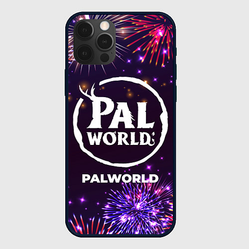 Чехол iPhone 12 Pro Max Праздничный Palworld / 3D-Черный – фото 1