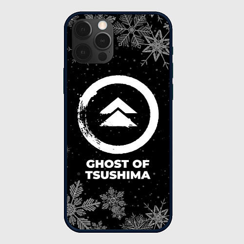 Чехол iPhone 12 Pro Max Снежный Ghost of Tsushima / 3D-Черный – фото 1