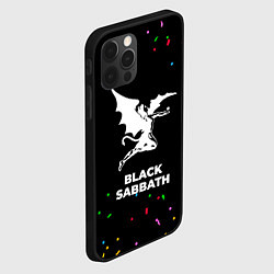 Чехол для iPhone 12 Pro Max Black Sabbath конфети, цвет: 3D-черный — фото 2