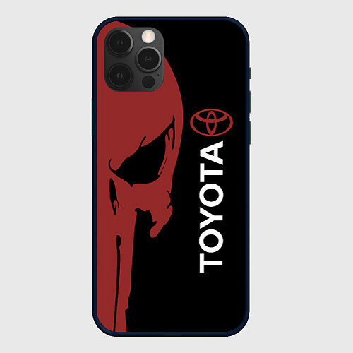 Чехол iPhone 12 Pro Max Toyota и череп / 3D-Черный – фото 1