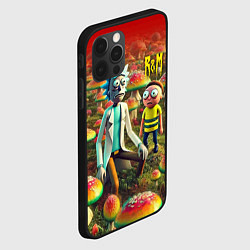 Чехол для iPhone 12 Pro Max Рик и Морти заблудились в мухоморном поле, цвет: 3D-черный — фото 2