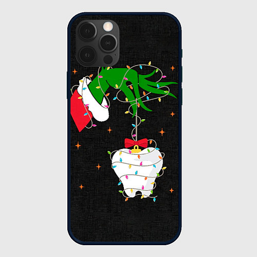 Чехол iPhone 12 Pro Max Гринч похищает у зубной феи / 3D-Черный – фото 1
