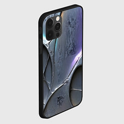 Чехол для iPhone 12 Pro Max Полированный серебряный металл, цвет: 3D-черный — фото 2