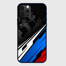 Чехол для iPhone 12 Pro Max Россия - абстракция, цвет: 3D-черный