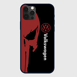 Чехол для iPhone 12 Pro Max Volkswagen и череп, цвет: 3D-черный