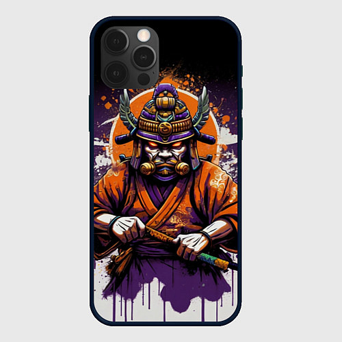 Чехол iPhone 12 Pro Max Самурай в маске / 3D-Черный – фото 1