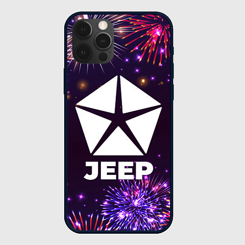 Чехол iPhone 12 Pro Max Праздничный Jeep / 3D-Черный – фото 1