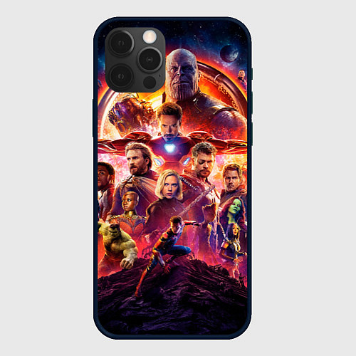 Чехол iPhone 12 Pro Max Супергерои Avengers infinity war / 3D-Черный – фото 1