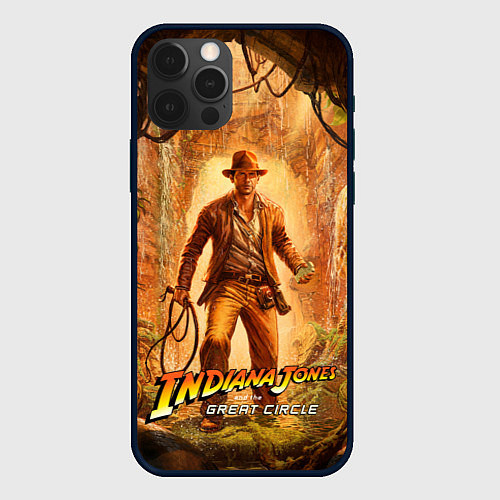 Чехол iPhone 12 Pro Max Инди Indiana Jones and the great circle / 3D-Черный – фото 1