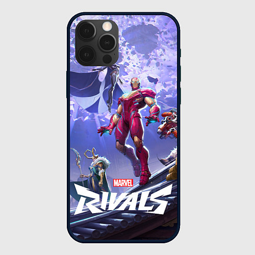 Чехол iPhone 12 Pro Max Герои Marvel rivals / 3D-Черный – фото 1