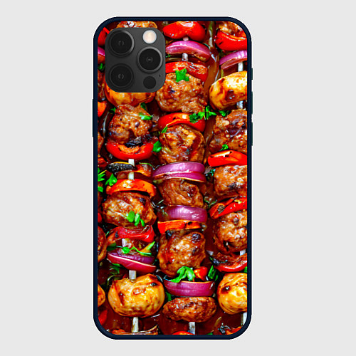 Чехол iPhone 12 Pro Max Шашлычок / 3D-Черный – фото 1