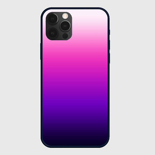 Чехол iPhone 12 Pro Max Градиент Argon розово-фиолетовый / 3D-Черный – фото 1